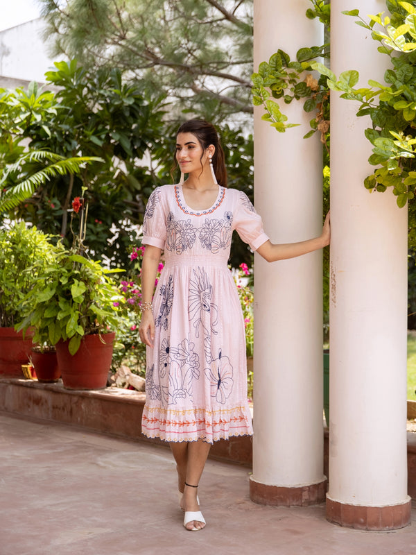 Pink Floral Sassy Dress